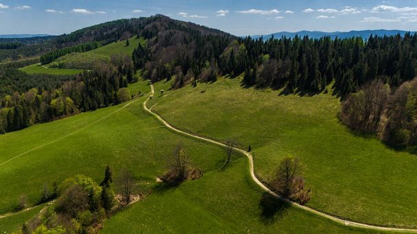 Pieniny Εθνικό Πάρκο τοπίο, εναέρια άποψη drone - Φωτογραφία, εικόνα
