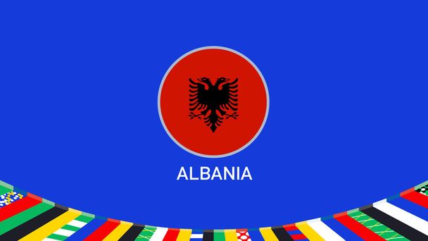 Albania Emblem Flag Teams European Nations 2024 Abstract Countries European Germany Football Symbol Logo Design Vector Illustration - Vector, Image
