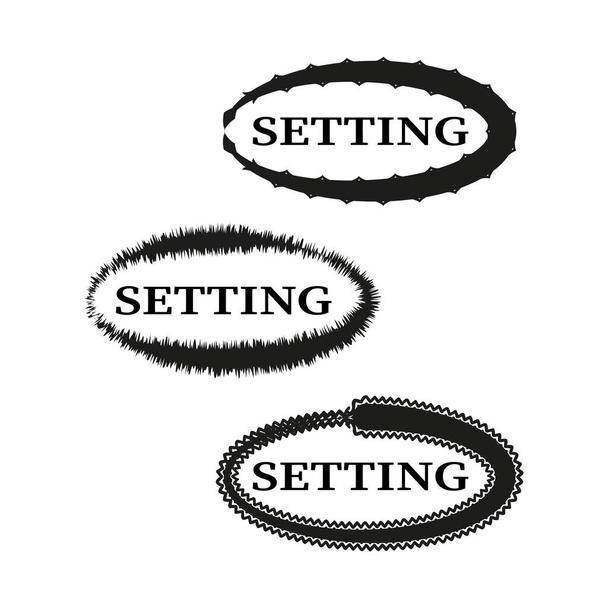 Vector instelling pictogrammen in decoratieve frames. Configuratie opties symbolen. EPS 10. - Vector, afbeelding