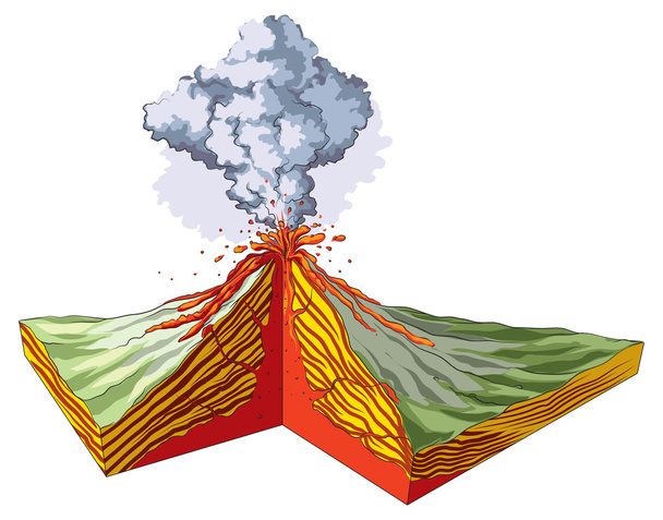 vulcão - Vetor, Imagem