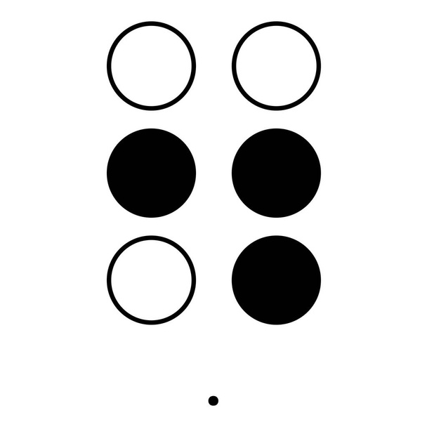 A pont szimbólum leírása braille nyelven. - Vektor, kép