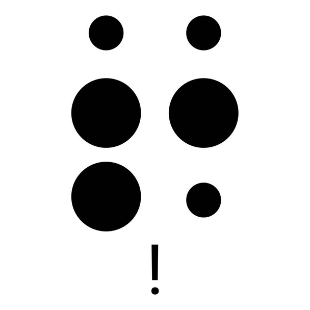An exclamation point written in braille. - Vector, Image