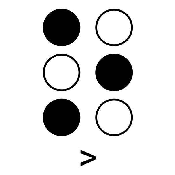Braille usato per descrivere il più grande di simbolo. - Vettoriali, immagini