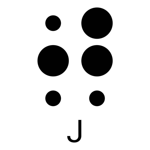 Abeceda J ve formě Braillova písma. - Vektor, obrázek