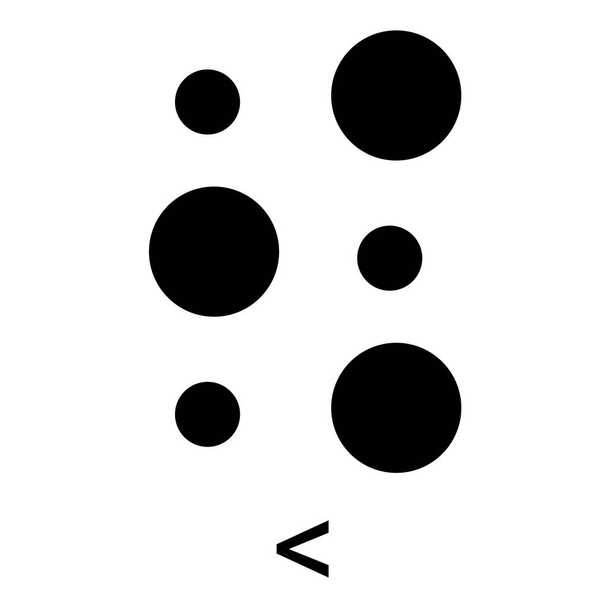 Symbol of less than in braille text. - Vector, Image