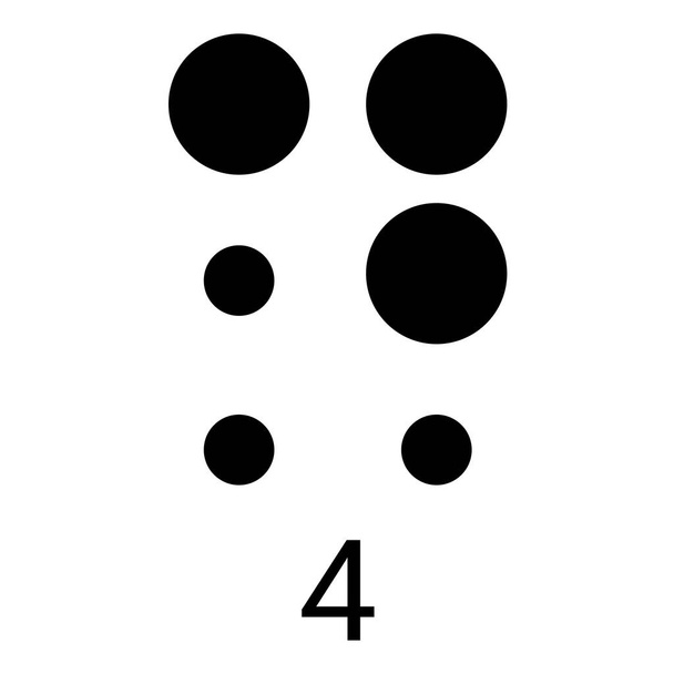 Describiendo el número cuatro en forma de braille. - Vector, Imagen
