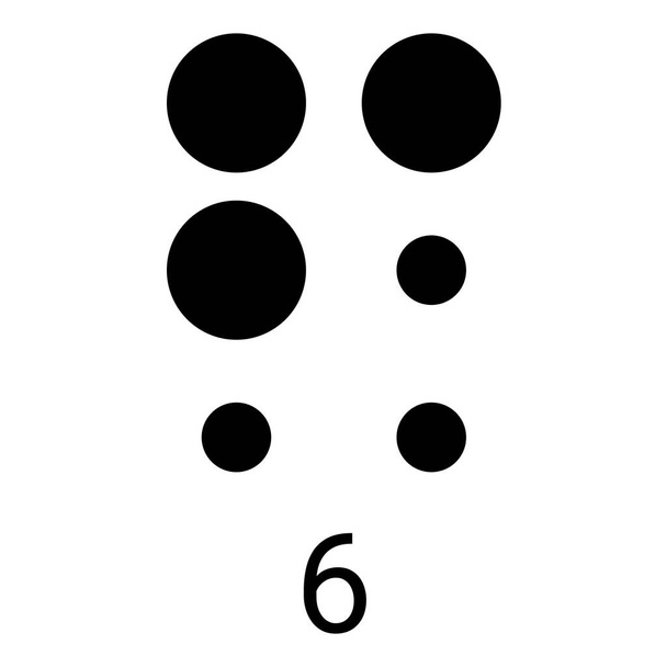 Identifikace čísla šest dotykovým písmem. - Vektor, obrázek