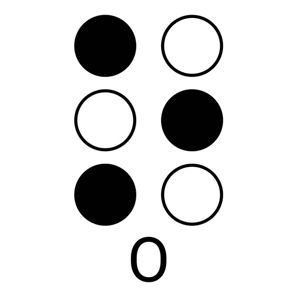 Using Braille script for letter O. - Vector, Image