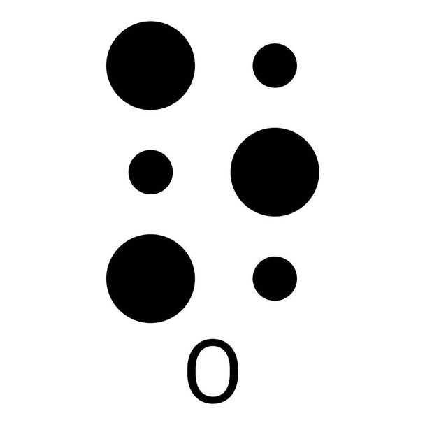 Braille writing of the letter O. - Vector, Image