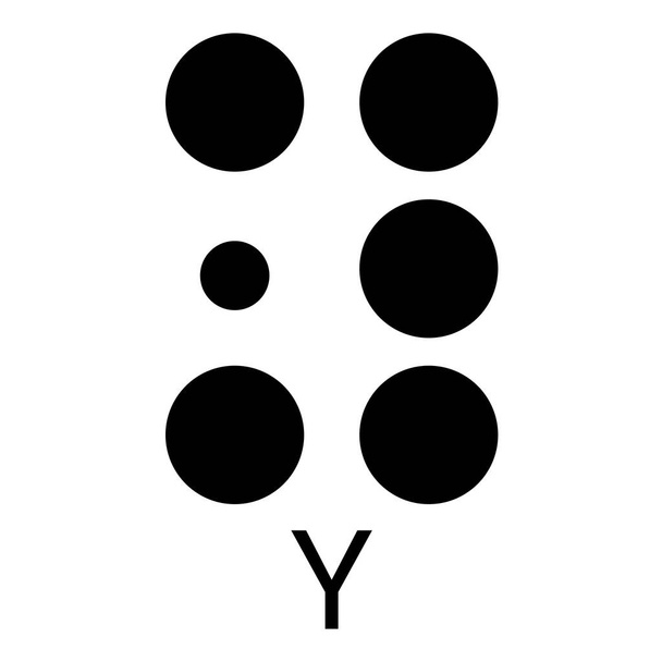 літера Y символізована тактильними точками. - Вектор, зображення