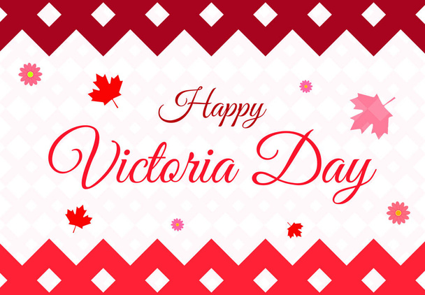 Happy Victoria Day Canada Fundo em design de fronteira tradicional com formas e cumprimentos no centro. - Foto, Imagem