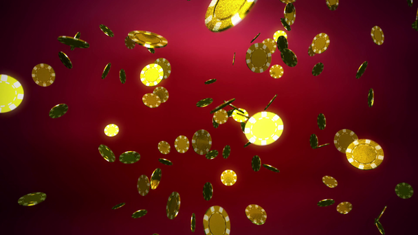 Golden Casino fichas de color cayendo rojo
 - Metraje, vídeo