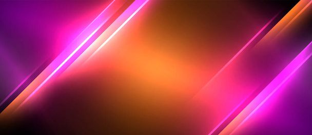 a purple and orange background with glowing lines High quality - Vector, Image