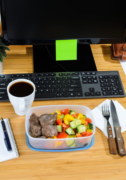 eating at workplace - Photo, image