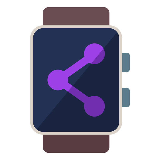 Flat icon for Digital smart watch technology. - Vector, Image