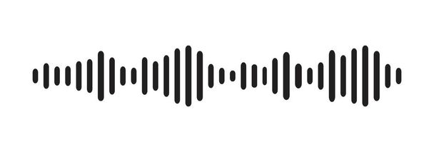 Ses dalgası desibel ses kaydı, beyaz arkaplanda izole edilmiş basit bir sesli mesaj simgesi. Podcast oynatıcı, müzik parçası. Vektör illüstrasyonu - Vektör, Görsel
