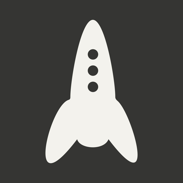 黒と白のモバイル アプリケーション ロケットでフラット - ベクター画像