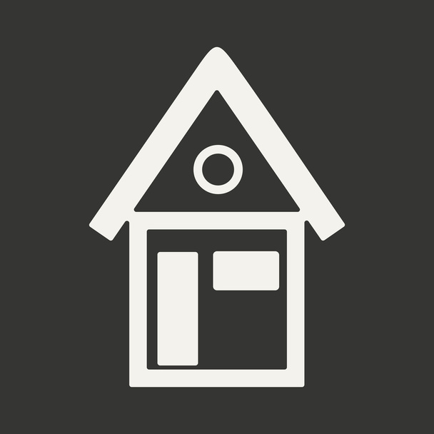 Mieszkanie w domu czarno-białe aplikacji mobilnych - Wektor, obraz