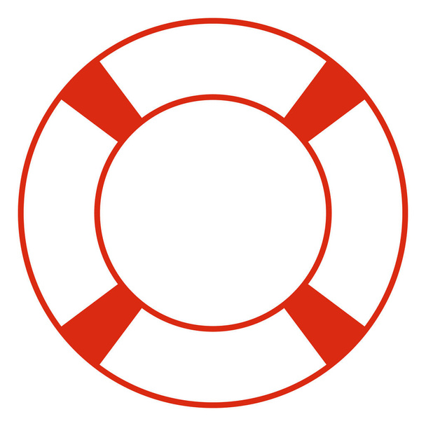 Lifebuoy illustration, color vector symbol shape of life belt ring buoy, white background - Vector, Image