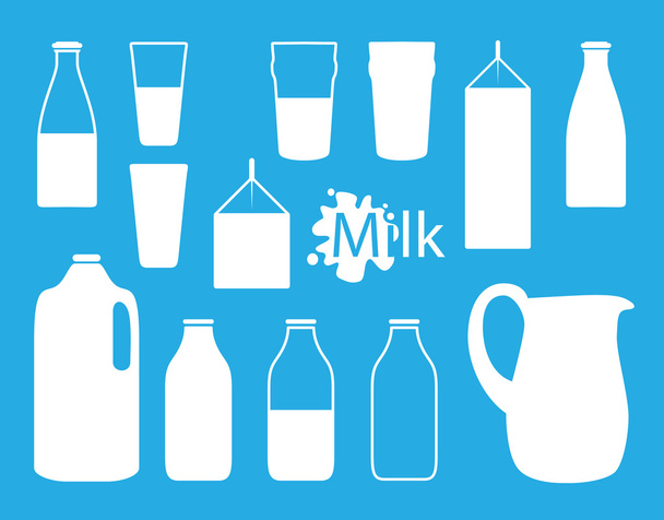 botellas de leche
 - Vector, Imagen