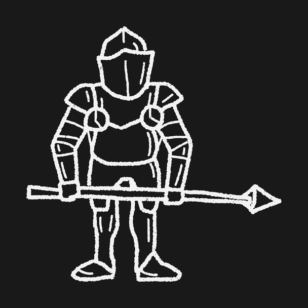 knight doodle - Vector, Image
