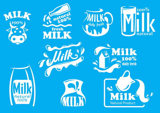 Молочные и молочные продукты и символы
 - Вектор,изображение