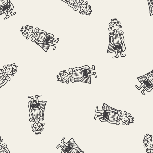 prince doodle seamless pattern background - Vector, Image