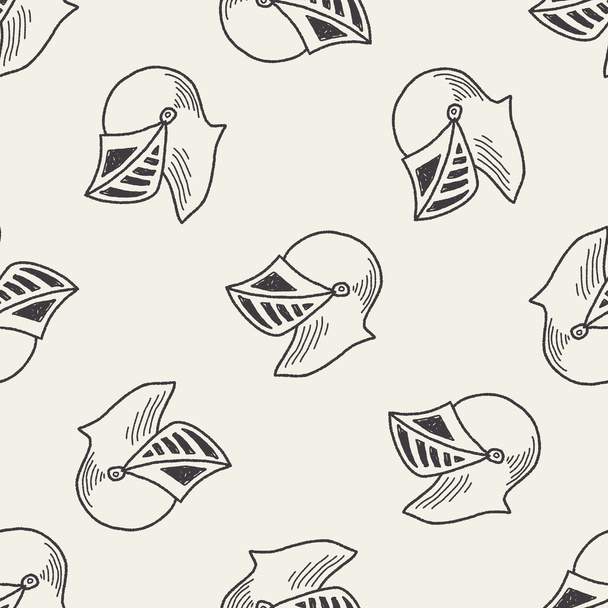 lovag sisak doodle varrat nélküli mintát háttér - Vektor, kép