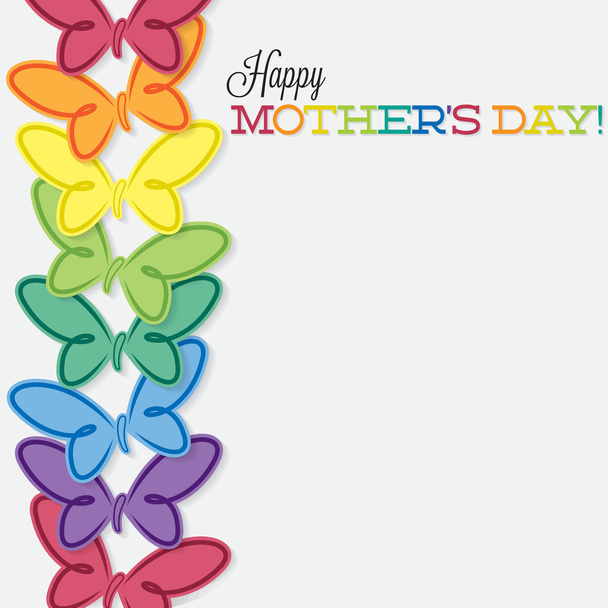 Line of butterflies Mother's Day card in vector format. - Vector, imagen