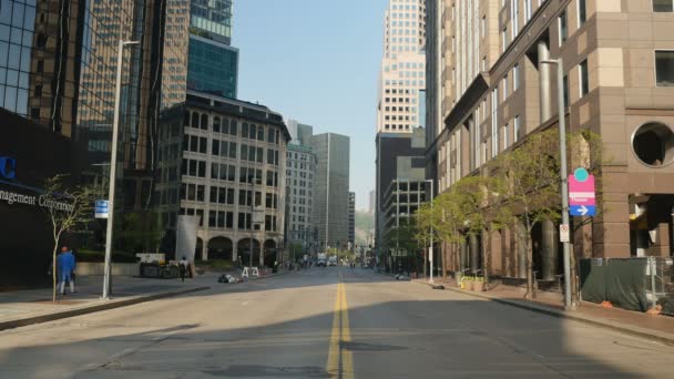 Een lege straat in het centrum van Pittsburgh, Pa. - Video