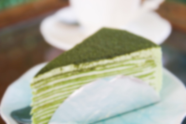 foltos kép, zöld tea palacsinta torta - Fotó, kép