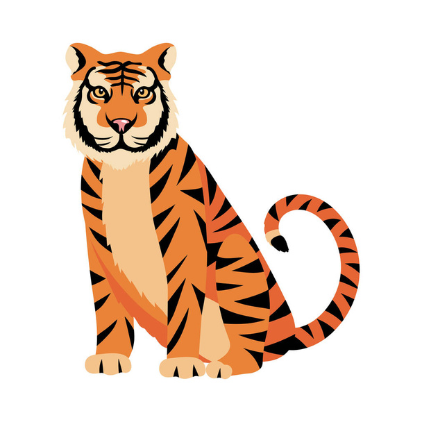 tygrys zwierzę ilustracja pojedynczy projekt - Wektor, obraz