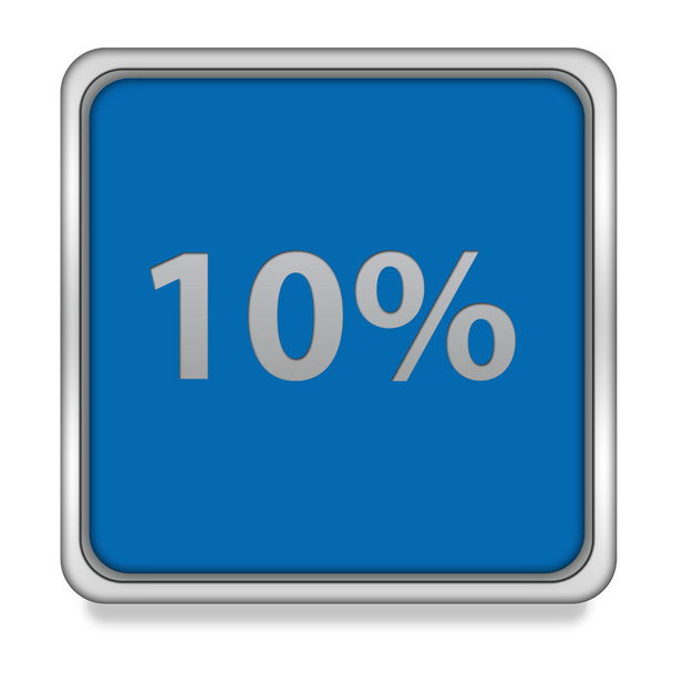Ten percent square icon on white background - Foto, Imagem