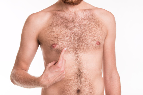 man has problem with hair on chest - Foto, immagini