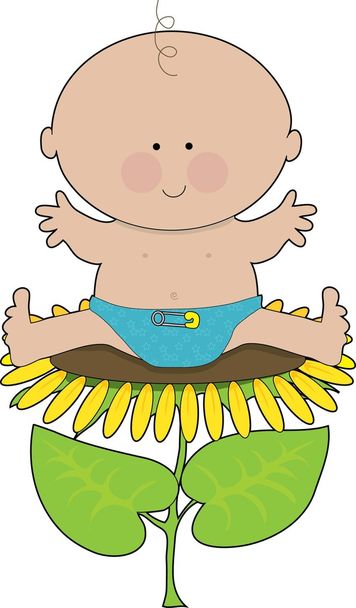 Sunflower Baby Boy - Vector, Image