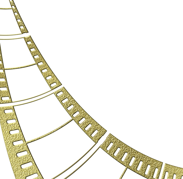 χρυσό αρνητικό φιλμ που απομονώνονται σε λευκό φόντο - Φωτογραφία, εικόνα