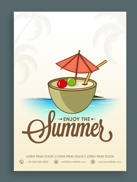 Template, banner or flyer design for summer. - Vecteur, image