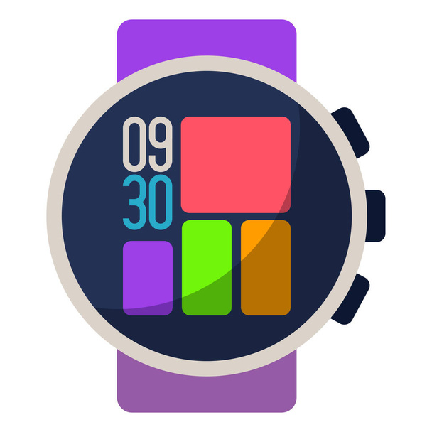 Flat icon for Digital smart watch technology. - Vector, Image