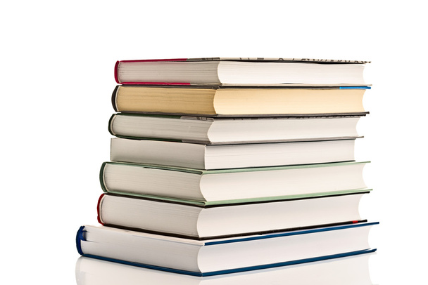 Stack Of Used Books on White Background - Foto, Imagen