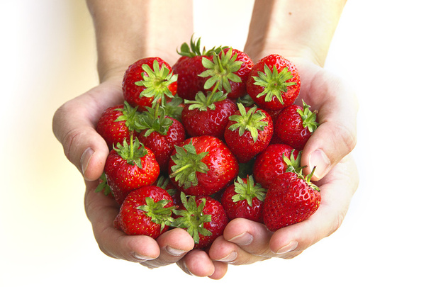 handful of strawberries - Photo, Image