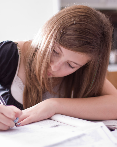 Girl Doing Schoolwork - Valokuva, kuva