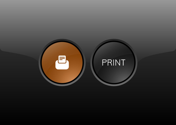 Print Button - Vektor, kép