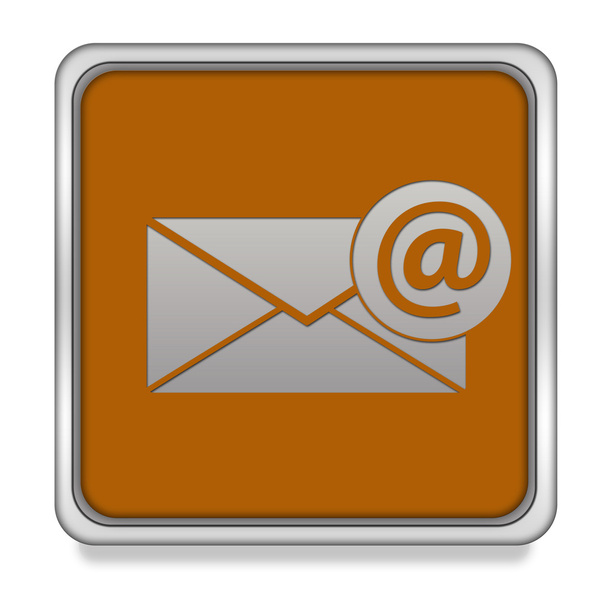 E-Mail quadratisches Symbol auf weißem Hintergrund - Foto, Bild