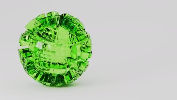 3d renderizar a tecnologia esfera de vidro animação de fundo geométrica. Imagens 4k de alta qualidade - Filmagem, Vídeo