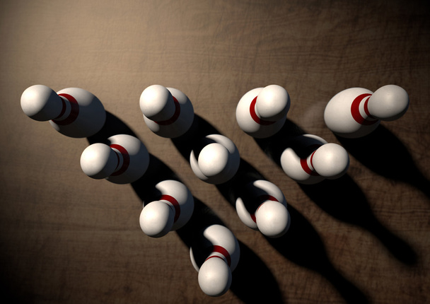 tien pin bowling pinnen - Foto, afbeelding