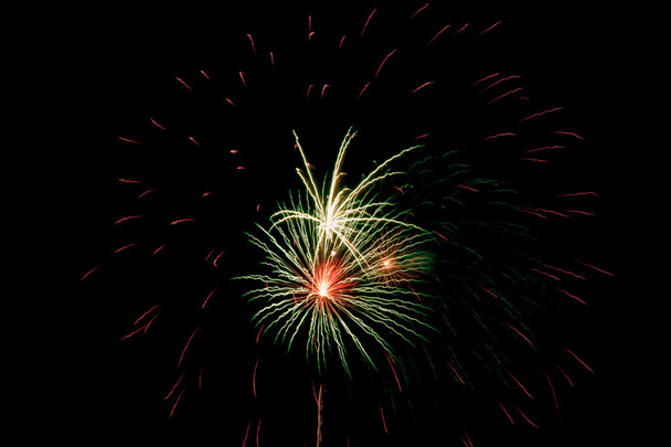 fireworks on black - Foto, afbeelding