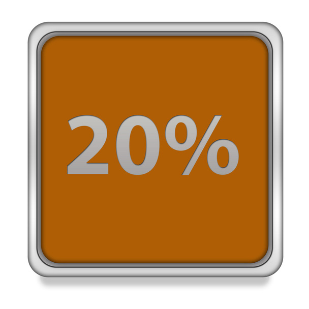 Twenty percent square icon on white background - Photo, Image