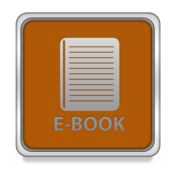 Libro electrónico icono cuadrado sobre fondo blanco
 - Foto, imagen