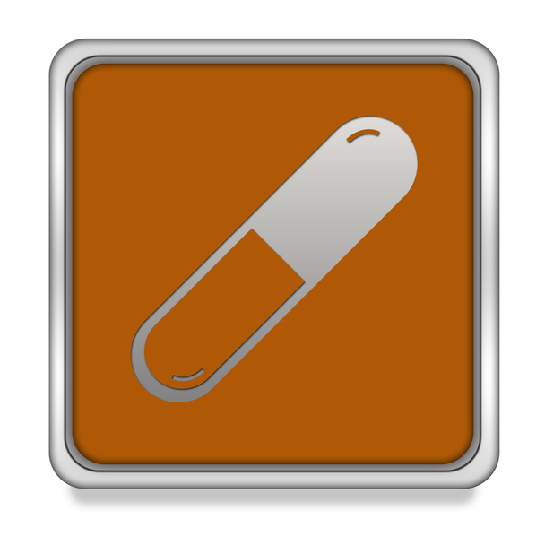 Pill square icon on white background - Φωτογραφία, εικόνα