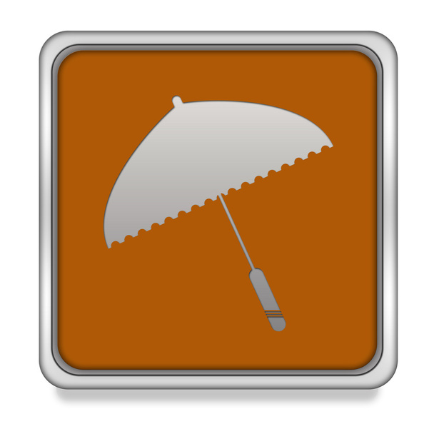 Paraplu vierkante pictogram op witte achtergrond - Foto, afbeelding